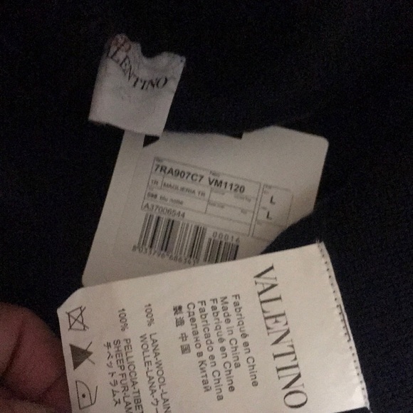 RED Valentino Navy Blue Wool Cardigan Fur Trim - Picture 8 of 8